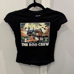 Old Navy Girls Small Hello Kitty Halloween Shirt “The Boo Crew” Black